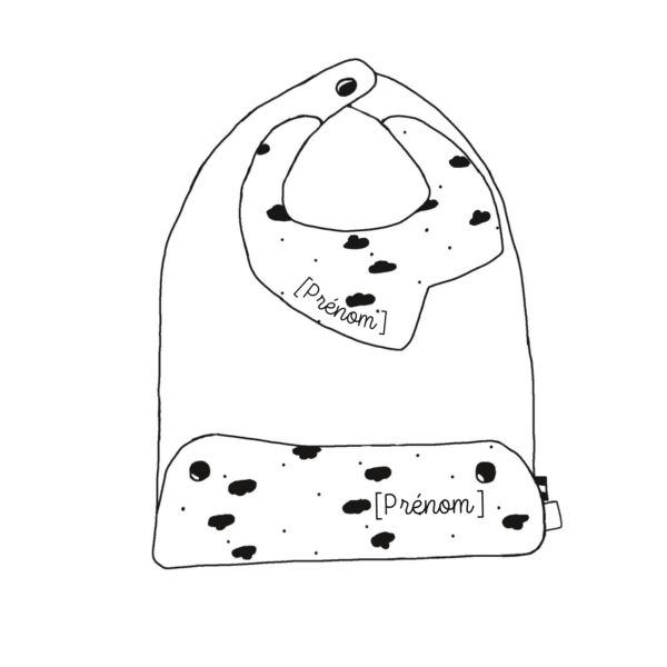grand bavoir personnalisable, de petits fils et de coton
