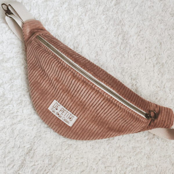 sac banane velours côtelé Camel homme, adulte et enfant