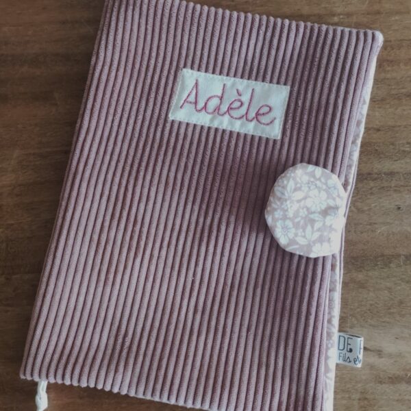 le protège carnet de santé rose, de petit fils et de coton
