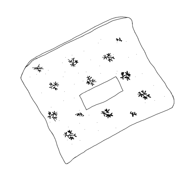 pochette plate personnalisable, de petits fils et de coton