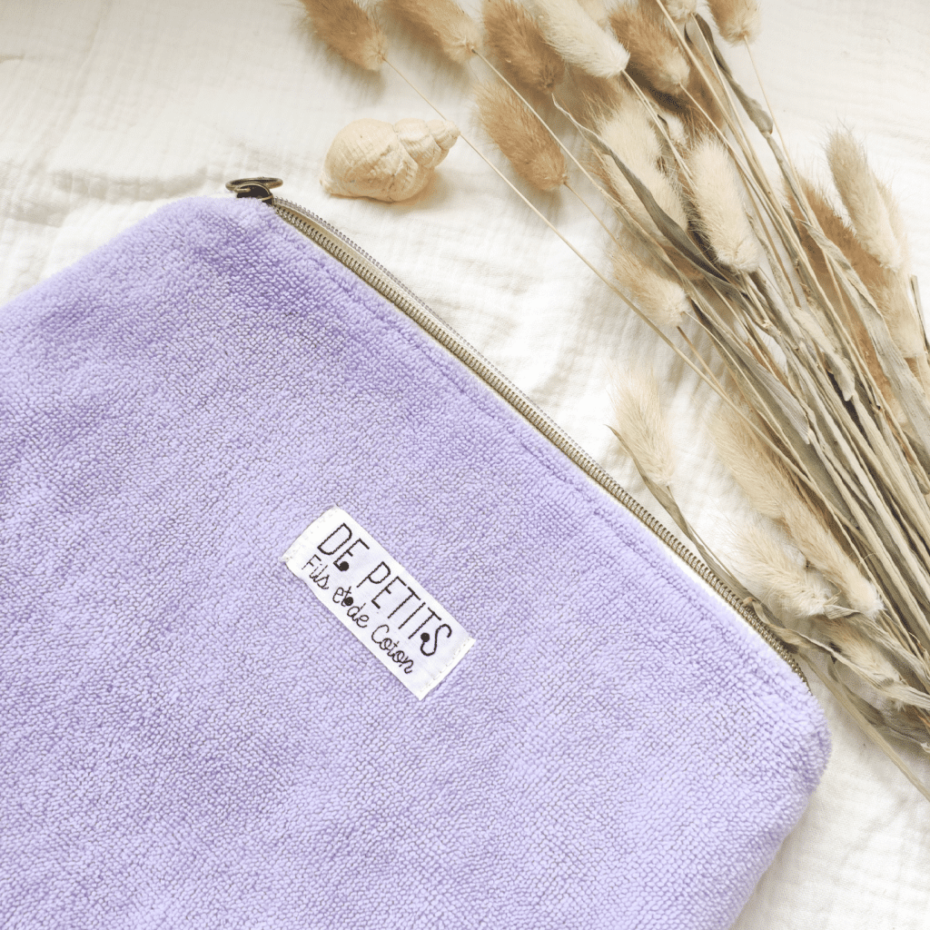 Trousse De Toilette Vintage En éponge Des Années 80 – Blanc, Avec Fermeture éclair, Occasion