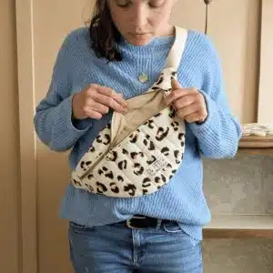 sac banane leopard pour femme, les mamans en gaze de coton